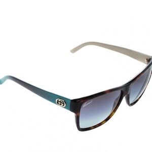 GUCCI Havana Purple Gradient Wayfarer Sunglasses with Trifold Hardshell Case